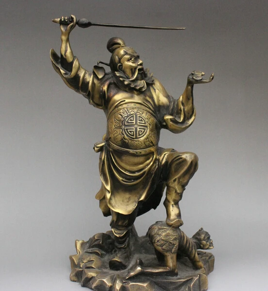 

Оптовая продажа, фабрика, 16 дюймов, искусственная бронза, экзоритизм, зло, защита Чжун, Куй, статуя бога, скидка 25%