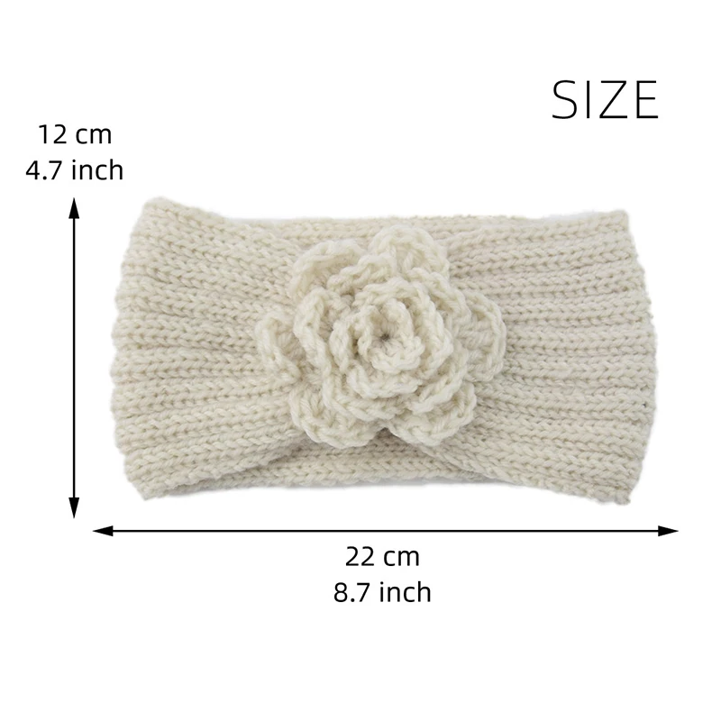 

Flower Cross Knotted Headband Autumn Winter Girls Women Hair Accessories Solid Color Camellia Knitted Headband Elastic Hair Band