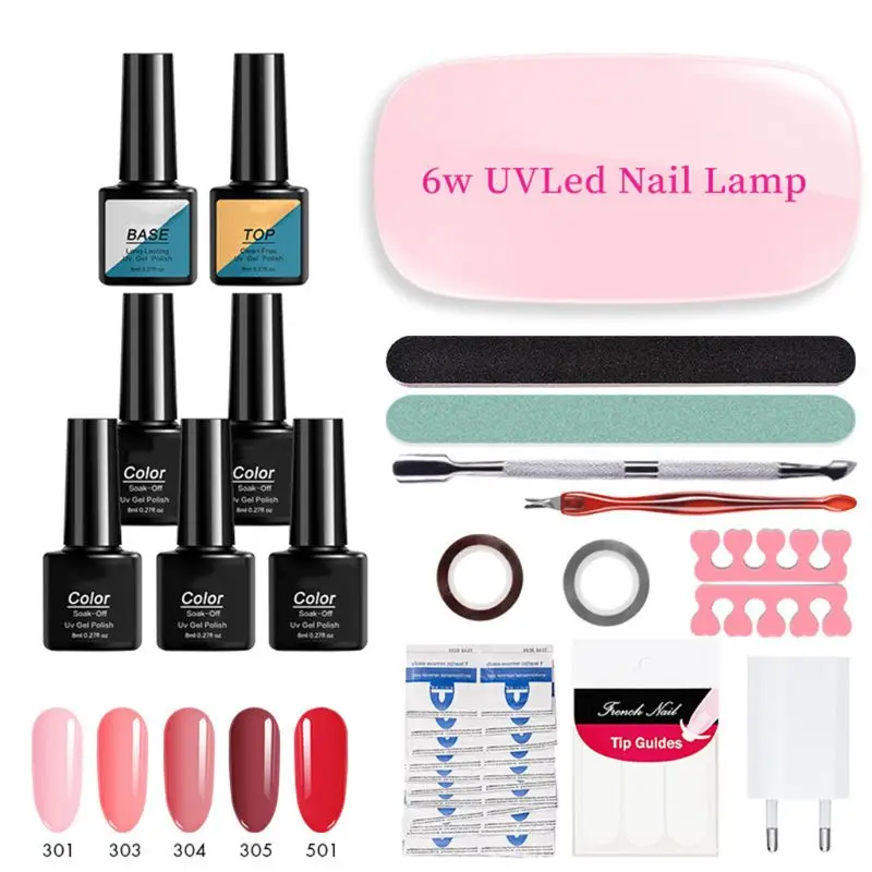 Наращивание ногтей Starter Kit с светодиодный UV светильник ногтя лампа гель быстрое