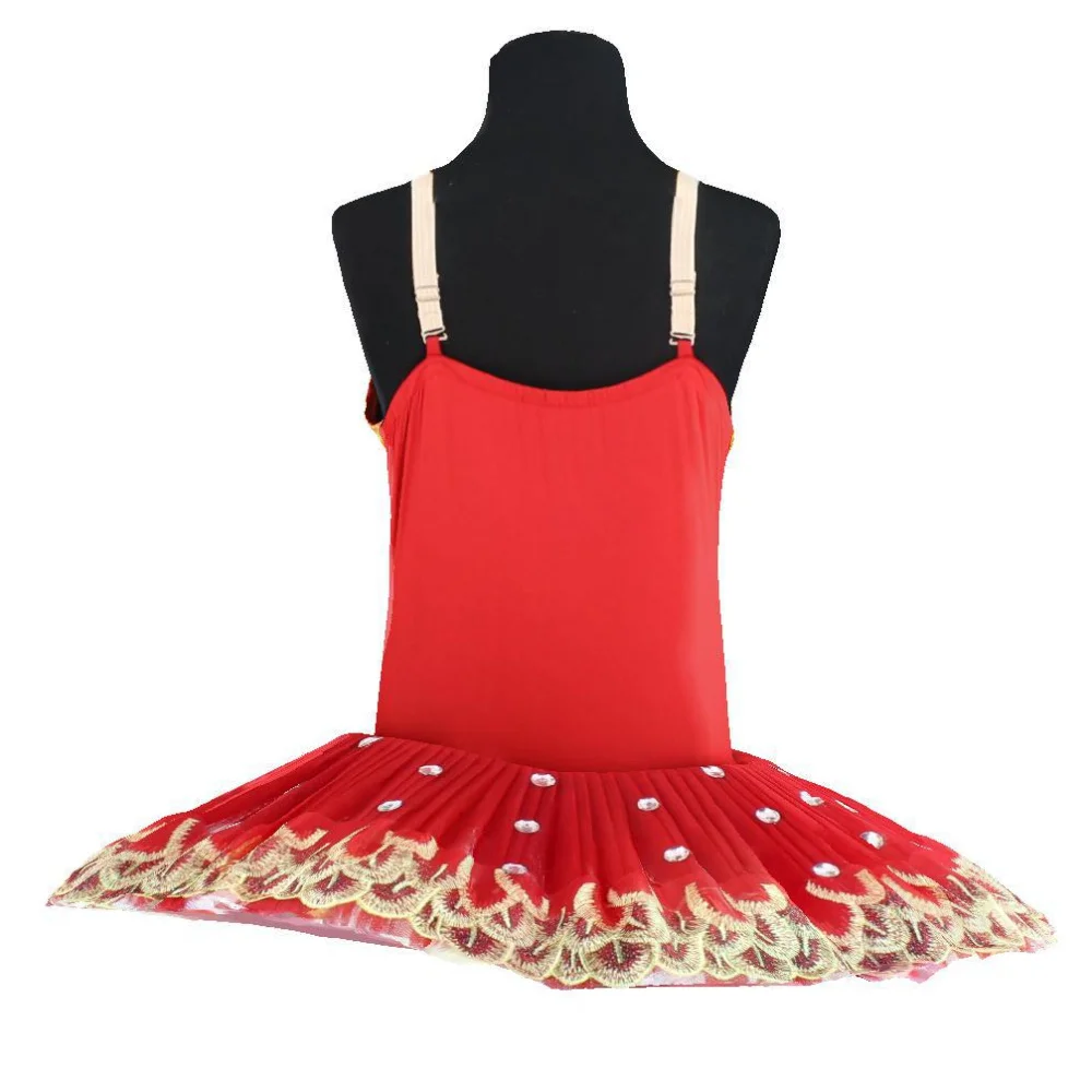Профессиональная балетная пачка красного цвета для детей костюмы танца живота