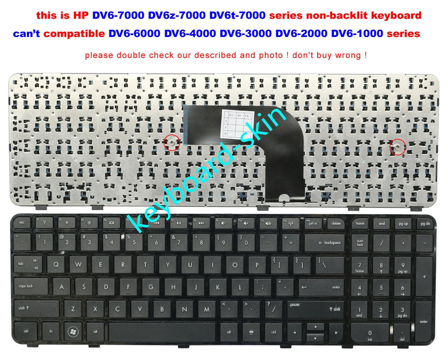 Новая клавиатура US non-keyboard для ноутбука HP dv6-S DV6-7000 DV6-7100 DV6z-7000 DV6t-7000 DV6-7200 697454-001 |