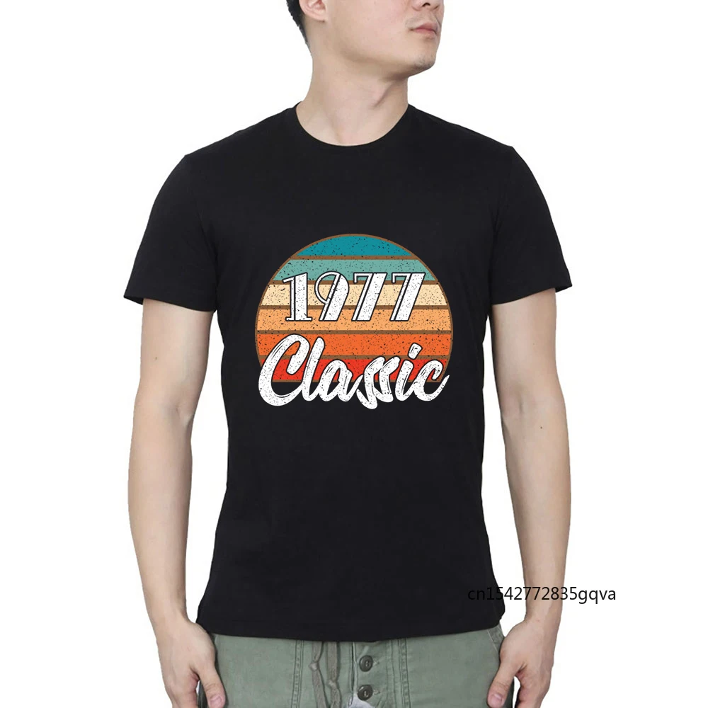 

Anniversary Birthday 1977 Classic Colors Design Streetwear O Neck T-shirt Summer Casual Oversized T Shirt