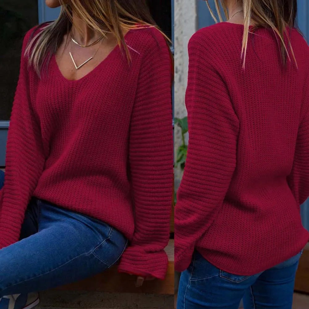 Женский свитер 2020 Модный повседневный джемпер с длинным рукавом свитеры