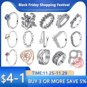 New Hot 100% 925 Sterling Silver Bowknot Female Rings for Women Wedding Engagement Ring Fashion Jewelry Girlfriend Gift Birthday