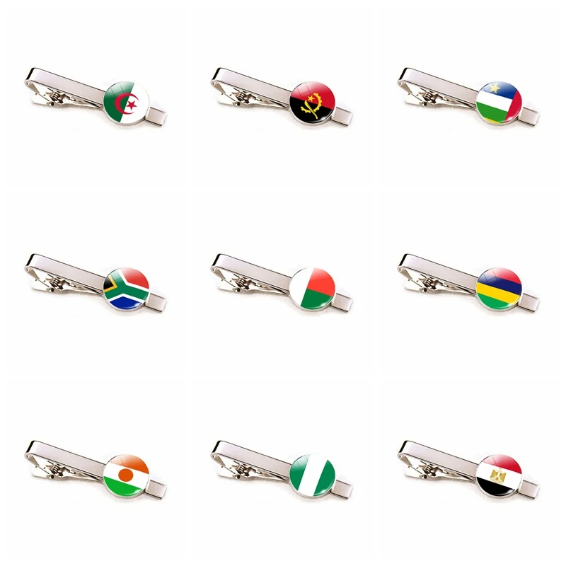Зажимы для галстука с национальным флагом стран Африки мужские Модные
