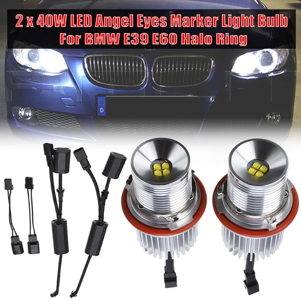 Светодиодный кольцевой светильник Angel Eyes Halo 2 шт. 20 Вт белый 6000 К для BMW E39 X5 E60 E63 E64 E53