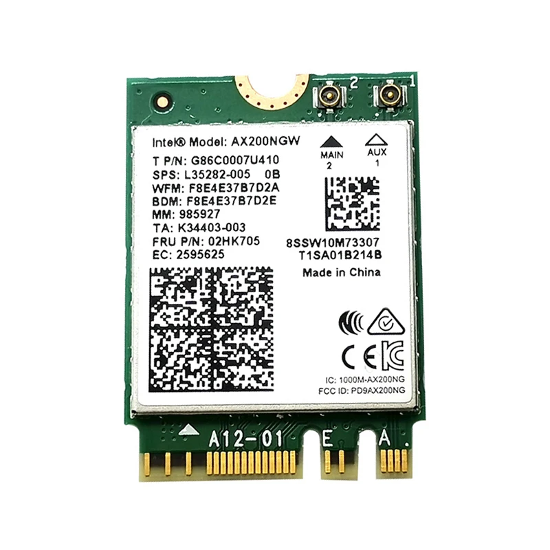 Беспроводная сетевая карта Intel AX200NGW AX200 2400 Мбит/с 6 поколение два диапазона 2 4 ГГц +