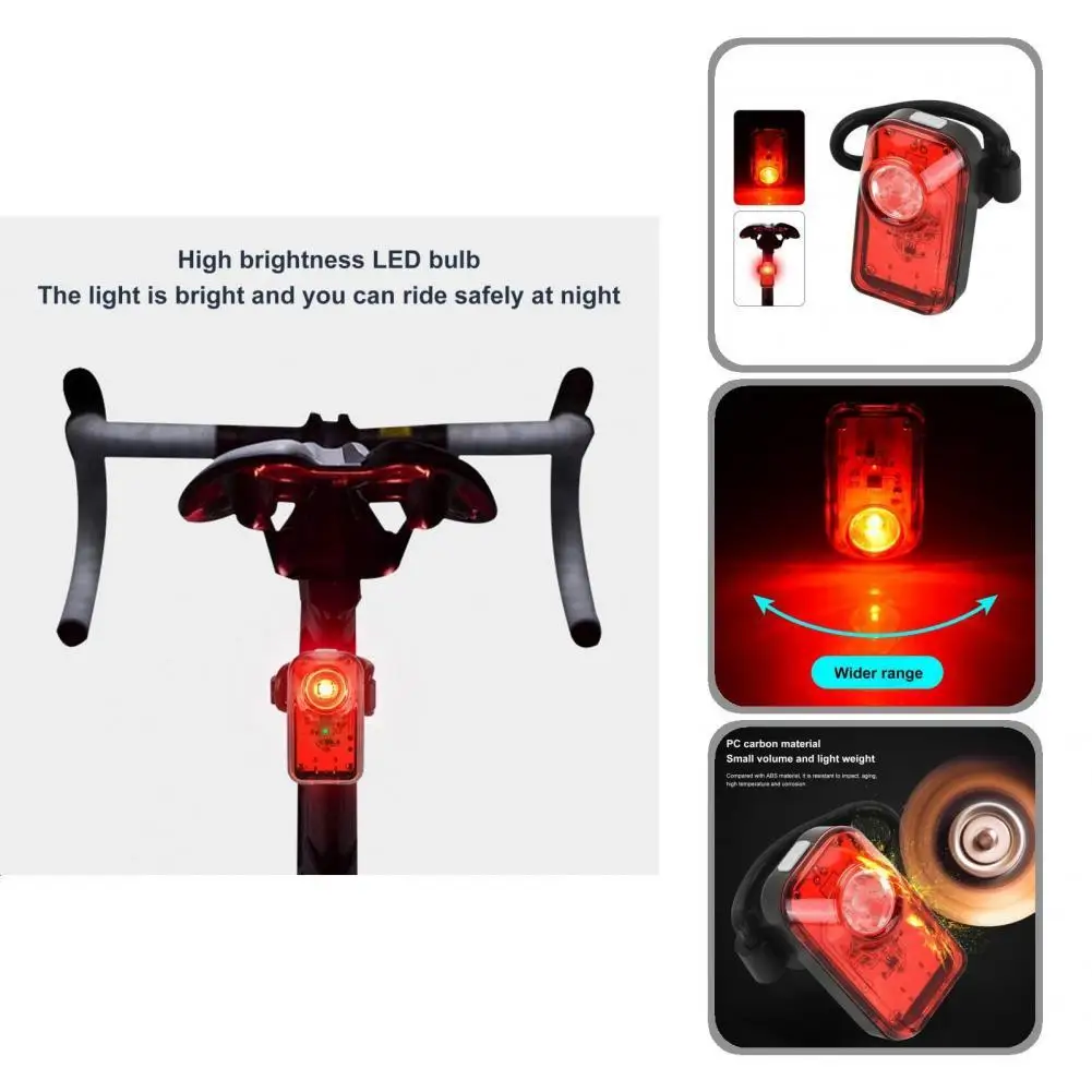 Convenient Bicycle Tail Light Compact PC Anti Slip Bottom Warning Taillight  Tail Light    Bike Rear Lights