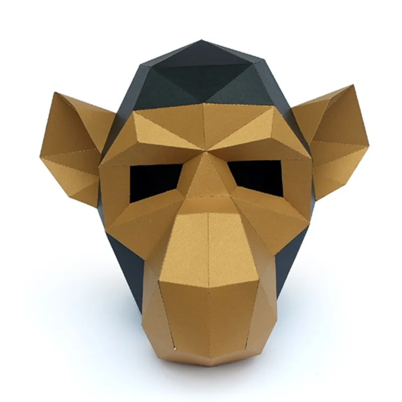 3d маленькая обезьянка DIY Маска Костюм для участия в рождественском представлении для взрослых и детей картона дышащая Хэллоуин Рикки смешные маски