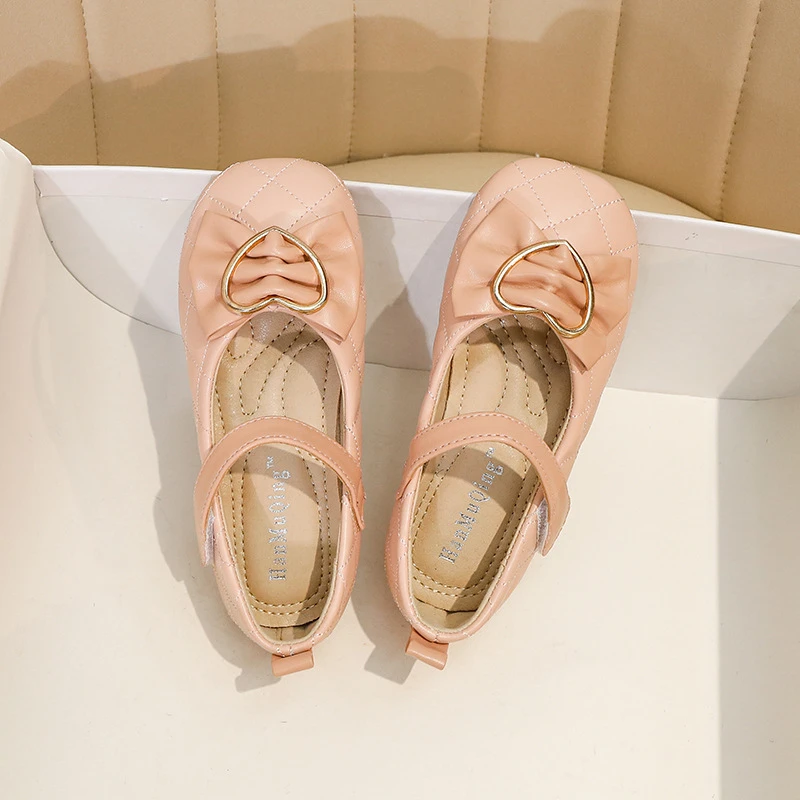 

New Children Spring/Autumn Flats Girls Leather Shoes Student Princess Dance Party Dress School Baby Toddler Kids Moccasins 019