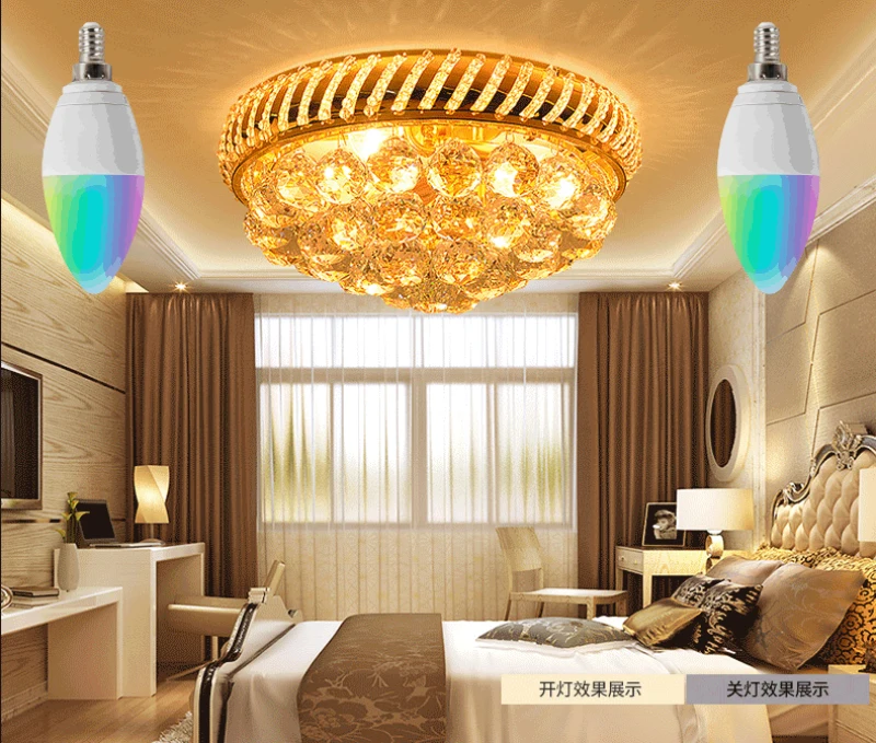 

Tuya Zigbee 3.0 Smart Candle Bulb RGBCW 5W LED Color Adjust E12/E14 Smart Automations Voice Control Works With Alexa Google Home