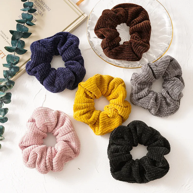 Новинка женская зимняя теплая синель ручной работы вязаные резинки для волос