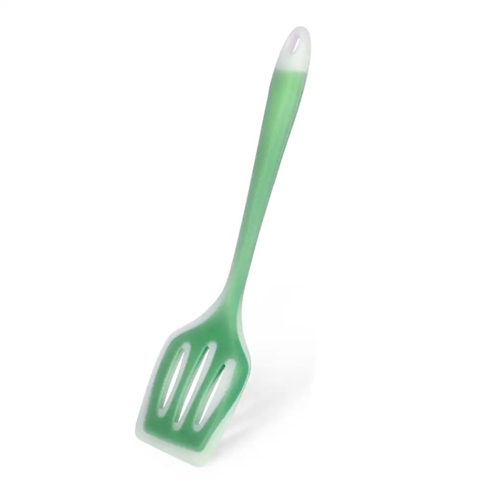 Fissman силиконовый щелевой Тернер с длинной ручкой кухонный Accessories-1pcs - Цвет: green