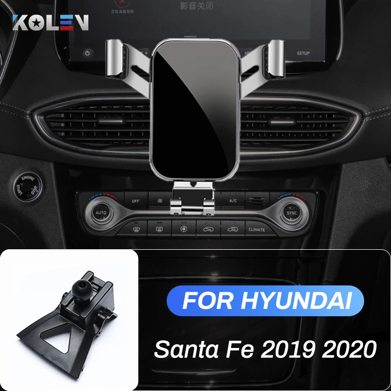

Автомобильный мобильный телефон держатель для Hyundai Santa Fe 2019 2020 TM тяжести стенд, устанавливаемое на вентиляционное отверстие в салоне автомо...