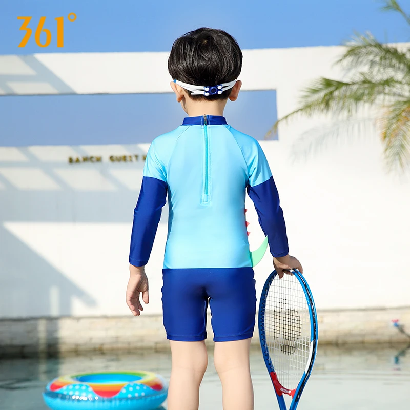 361 Kids Swimsuit One Piece Swimwear Boys Bathing Suit Long Sleeve Sun Protection Dinosaur Swimming for Children Beach Pool | Спорт и