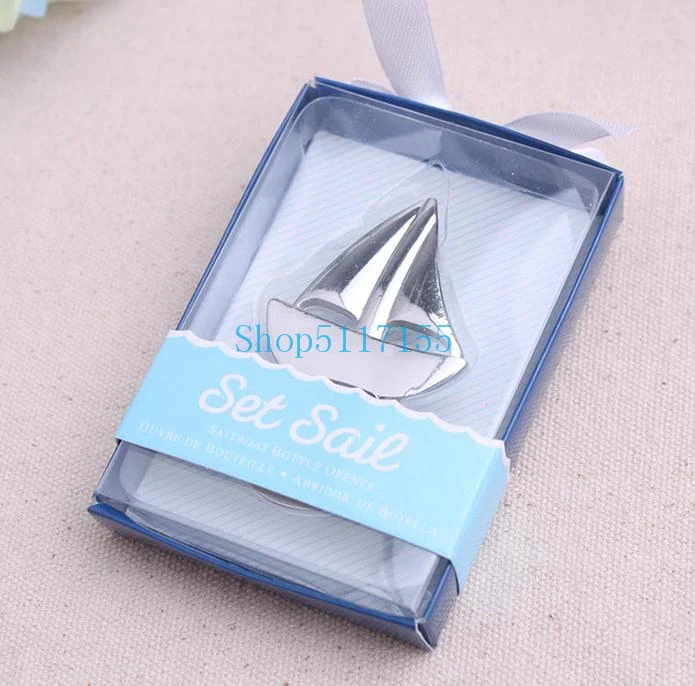 

free shipping wholesale Sailboat Bottle Opener wedding bridal shower favor party gifts 100PCS/LOT