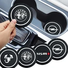 Автомобильная эмблема, нескользящий коврик для подстаканника для Nissan Juke Tiida Teana GTR 350Z 370Z 240SX Qashqai ALTIMA KICKS, 2 шт.