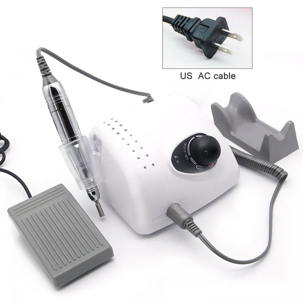 210A US plug 35000 об/мин электрические фрезы для маникюра, дрель для ногтей, сильный аксессуар 210, оборудование для дизайна ногтей, инструменты для маникюра - Цвет: 210A US plug