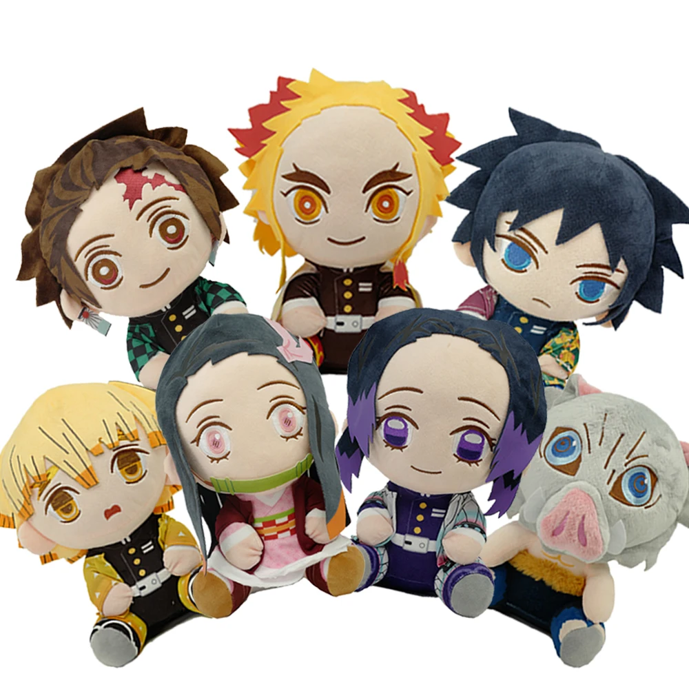 

Anime Demon Slayer Figure Kamado Tanjirou Nezuko Action Figures Model Zenitsu Figurine Inosuke Kimetsu No Yaiba Plush Toy