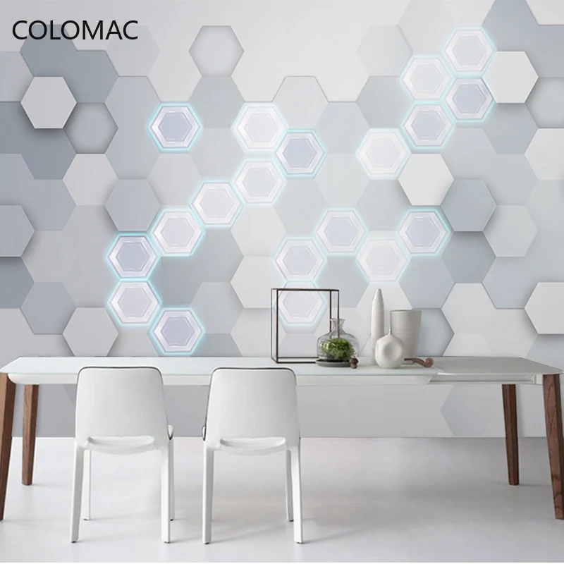 

Colomac Custom Sci-fi Internet Bar Wallpaper Technology Sense Gaming Room Decoration Geometric Living Room Mural Dropshipping