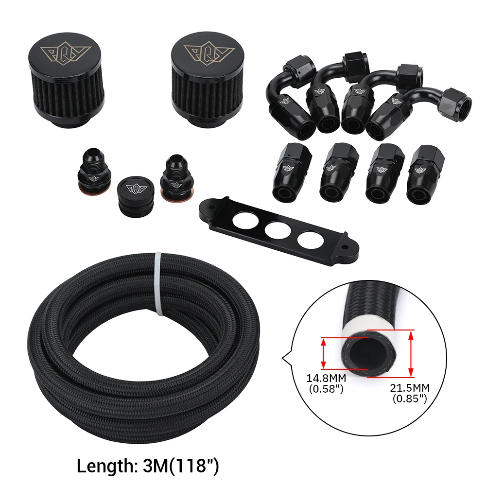 

Hypertune - 3 Meter AN10 fuel hoses with Racing Oil Catch Can Breather Tank for Honda Civic Integra EK EG DC HT-OCC02-QY