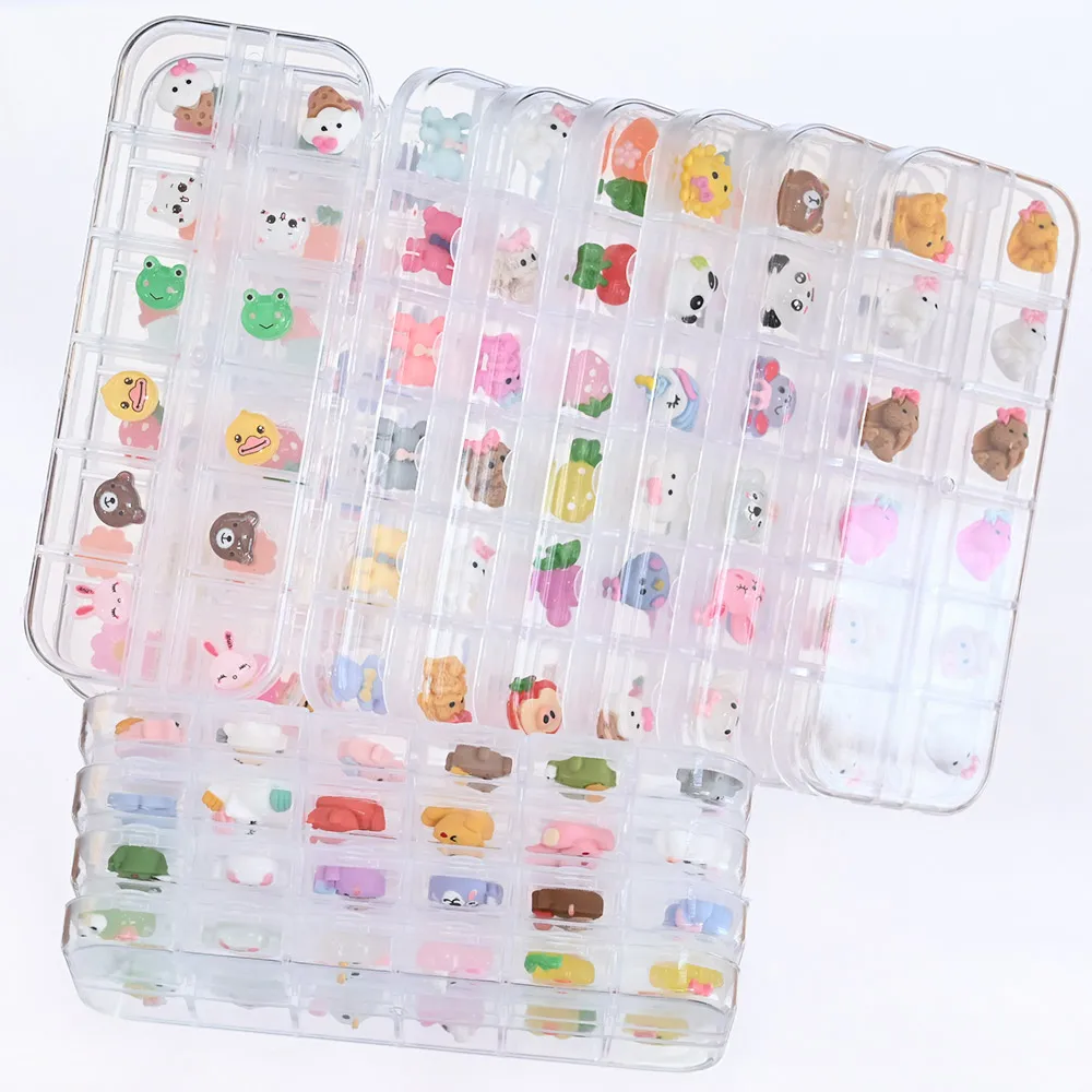 12Gird/Box Kawaii мультяшный дизайн ногтей украшение 3D корейские мульти-формы милые