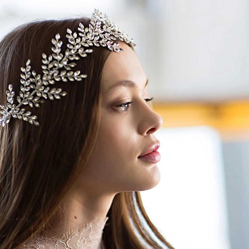 

NiuShuya Trendy Rose Gold Crystal Bridal Headpiece Wedding Headband Tiara Handmade Hairband Hair Jewelry Wedding Hair Accessory