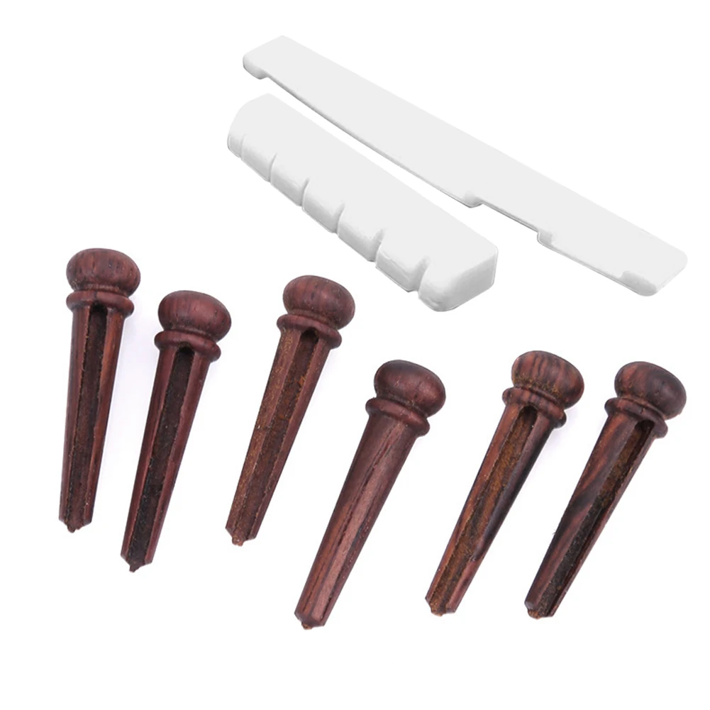 

Bridge Pins Replacement Durable Acoustic Guitar Musical Instrument Portable Bone Nut Set With Saddle 6 String Accessories White