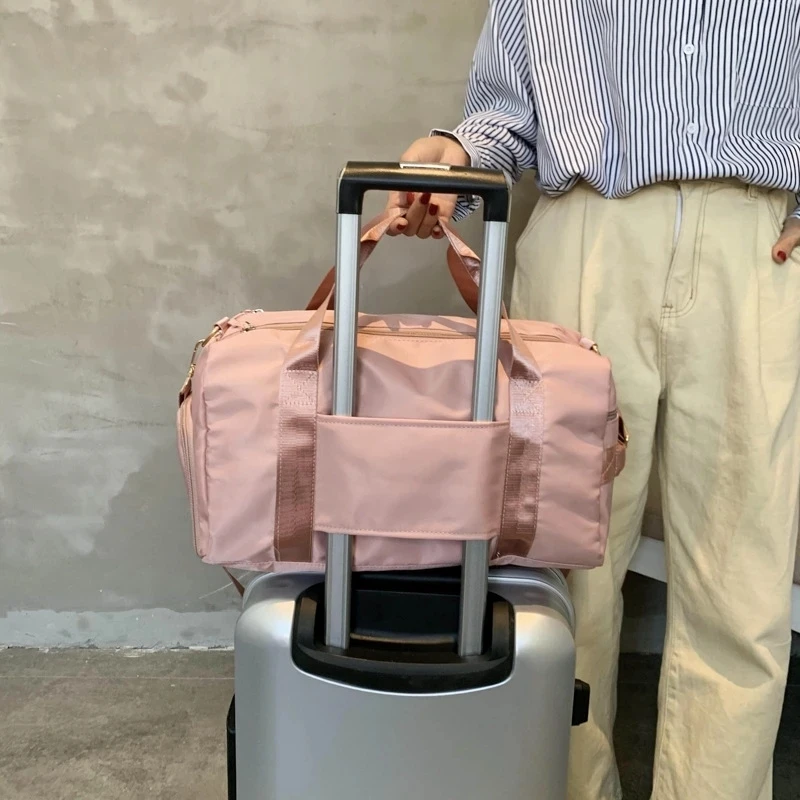 Сухая и влажная Черная спортивная сумка Женский обувной отсек тренировочная для