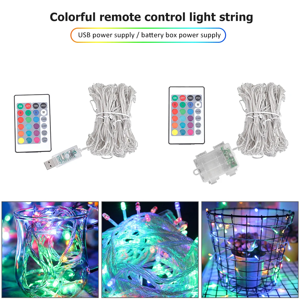

5M 50 Led Light Led String Light Cooper Wire Remote Control Christmas Strip Light For Garland Holiday Fairy Wedding Party Decor