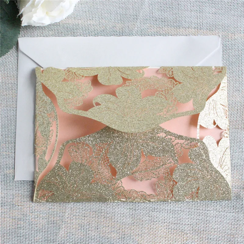 Золотой лотос для свадьбы, помолвки, юбилея, приглашения на годовщину, индивидуальная печать