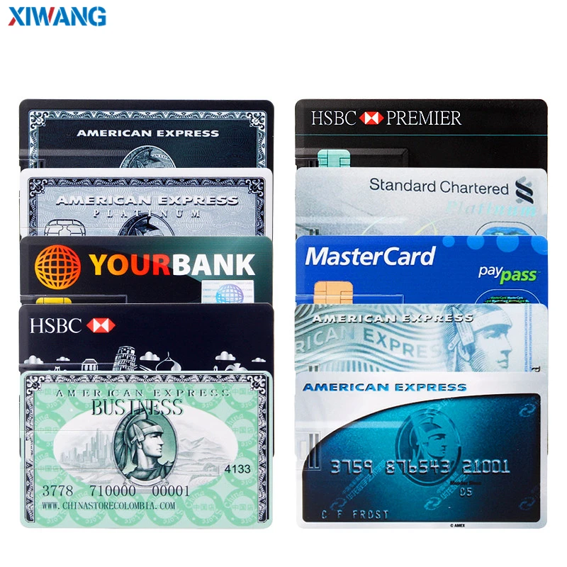 

XIWANG hot sale USB Flash Drive credit card 128GB 64GB 32GB 16GB 8GB 4GB USB 2.0 Pen drive Pendriv portable HSBC cards best gift