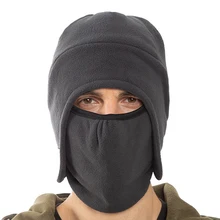 Bomber Hat Men Women Thick Fluffy Thermal Outdoor Riding Windproof Face Mask Fleece Ear Protection C