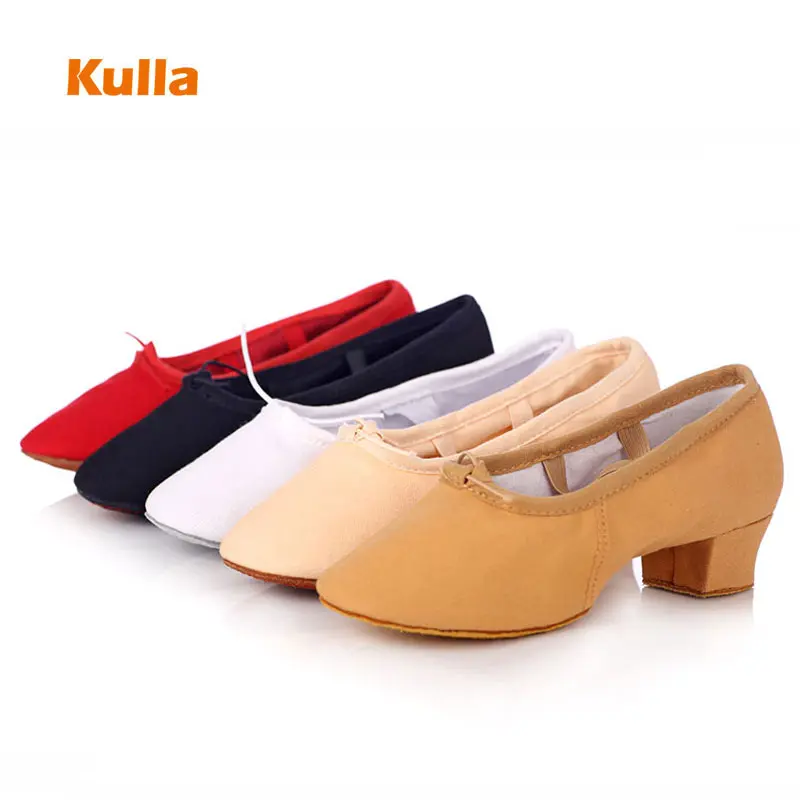 Women Jazz Dance Shoes Soft Pointe Ballet Salsa Dancing Shoes Sneakers Low-heeled Girls Women's Ballroom Dance Shoes