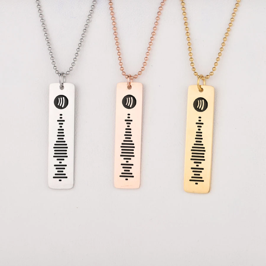 Персонализированное ожерелье с кодом сканирования музыкальная композиция под