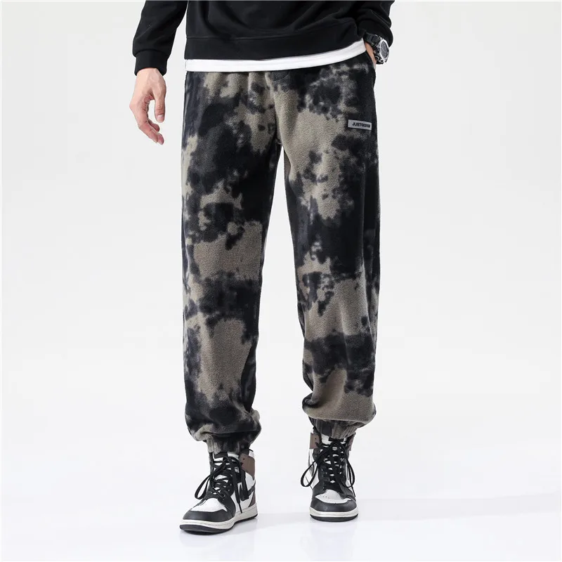 

Autumn Winter New Casual Warm Sweatpant Men High Quality Trend Loose Fleece Joggers Male Korean Style Outdoor Casual Thick Pants