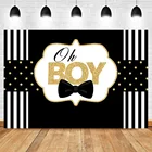 Фон Mocsicka для фотосъемки с изображением маленького человечка, банта, усов, черного и золотого цвета, для первого дня рождения мальчика