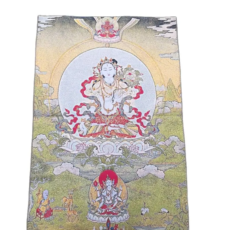 

China Old Tibet Silk Thangka Like Hanging Painting Fengshui Tibetan 4 Buddha