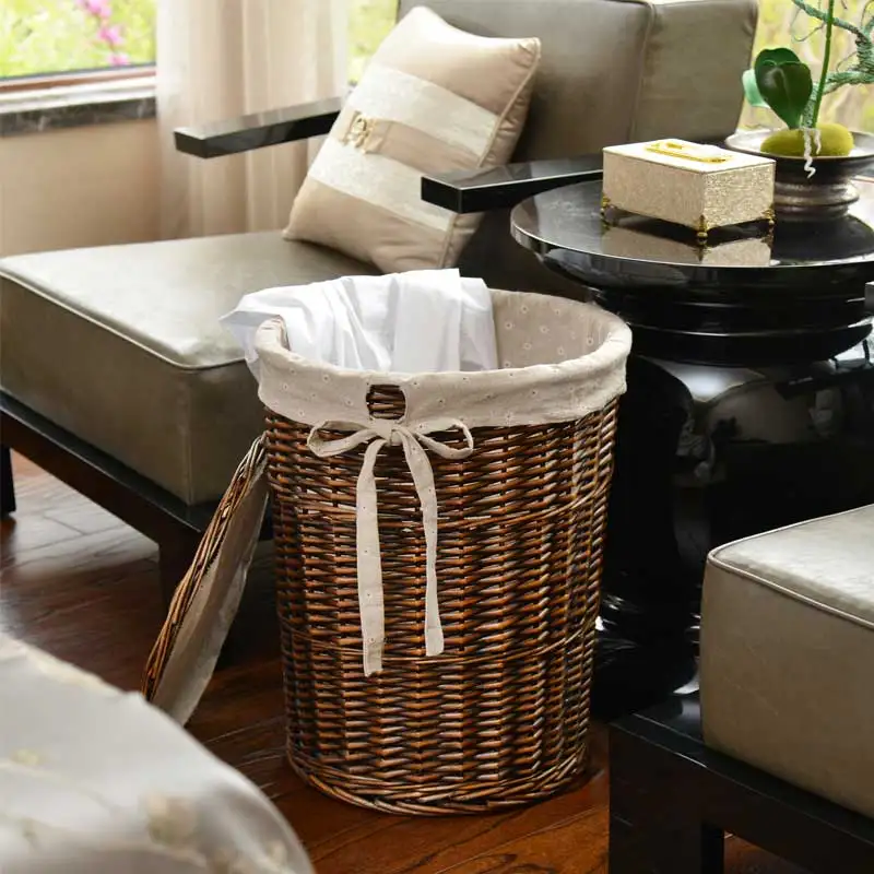 

Rattan hamper basket with dirty clothes basket put clothes storage basket clothing with lid tweezers home weaving large