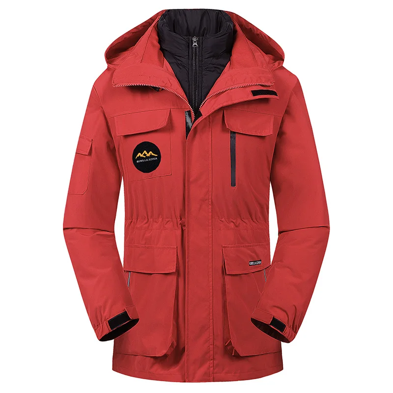 

Men's and Women's Outdoor Fashion Two-piece Detachable Down Jacket Three in One Assault Jacket Couple Climbing Travel Jacket