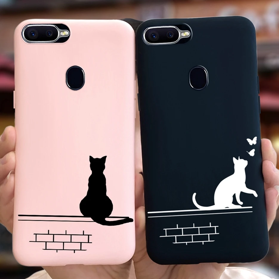 Чехол с изображением милой пары кошек для Oppo F9 чехол Pro Мягкая силиконовая задняя