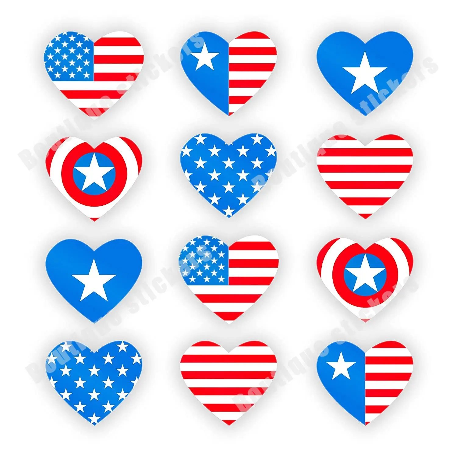 American Flag Heart-shaped Series Vinyl Decal Sticker Is Per