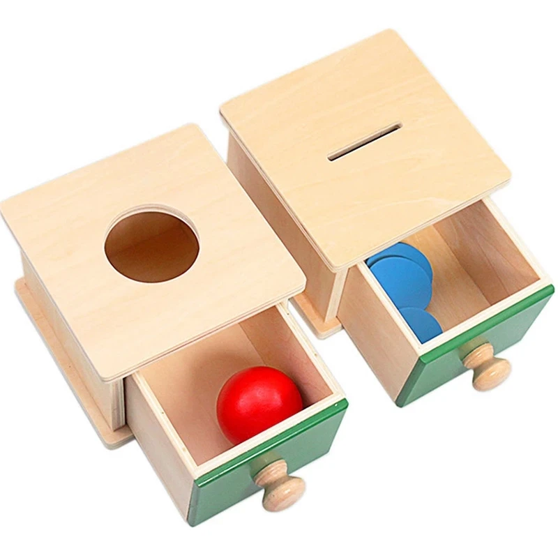 

Материал Монтессори, коробка для соревнований, коробка для монет, копилка, набор игрушек для малышей, твердая древесина, Детская Базовая жиз...
