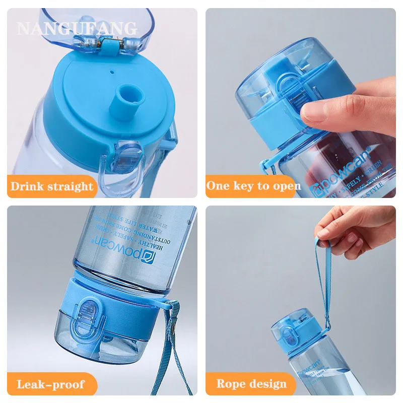 

400ml water bottle for children With rope Plastic Drinkware for Child high quality outdoor sports drinking water Cups for kids