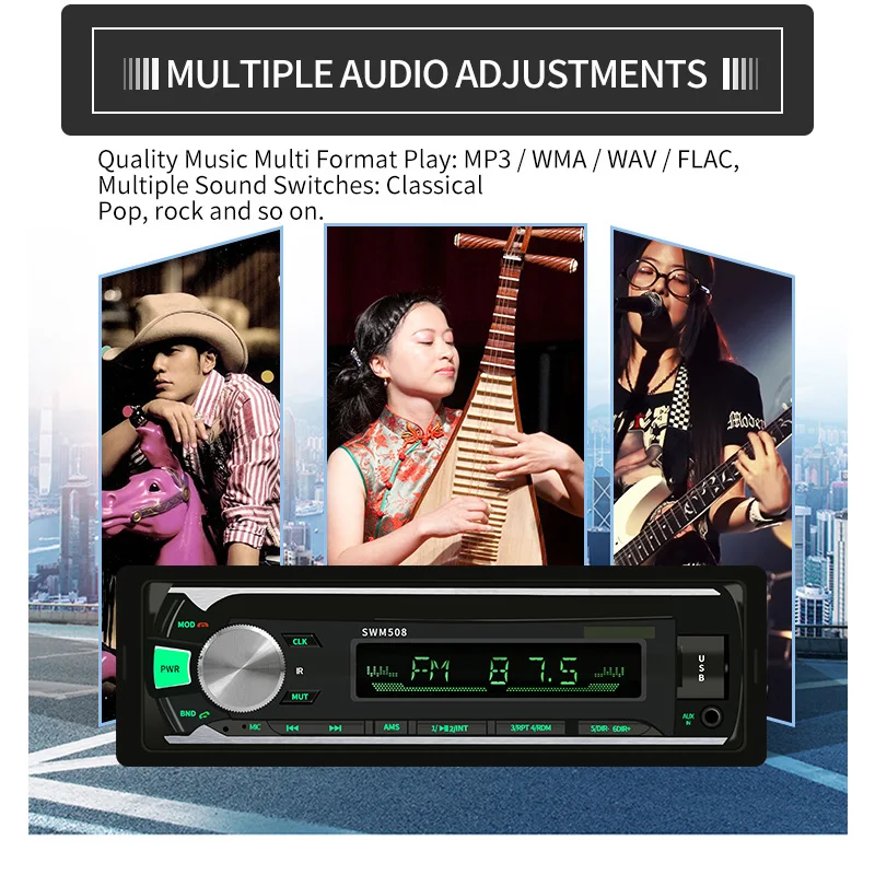 Автомобильный стерео MP3-плеер TomoStrong USB-аудиосистема FM-радио приемник чтение карт