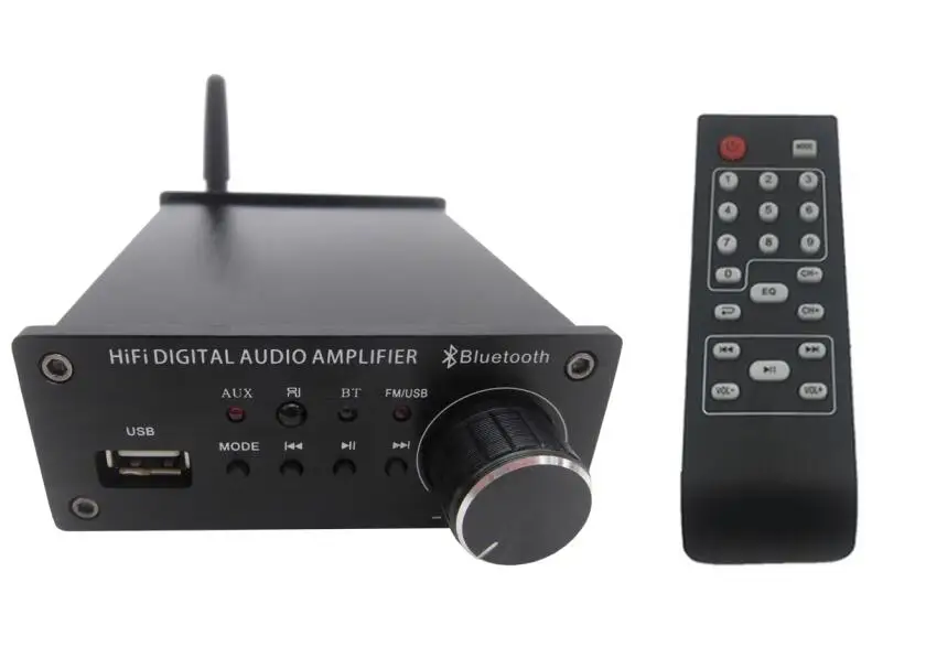 HIFI TPA3116 Bluetooth 4,2 цифровой аудио усилитель звука Amp плата 50 Вт+ 50 Вт Поддержка USB диск пульт дистанционного управления домашний кинотеатр - Цвет: Black