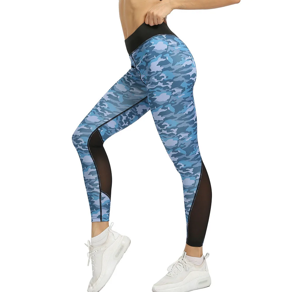 Женский Камуфляжный комплект для фитнеса и йоги привлекательный спортивный