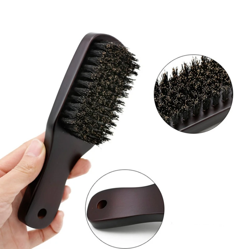 

Solid Wood 100% Boar Shaving Brush Beard Massage Black Boar Bristle Hair Brush Curved Wooden Men Beard Mustache Brushes