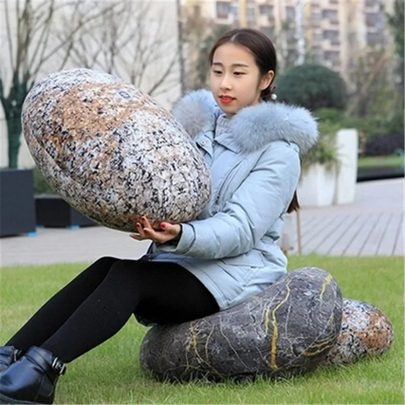 Stone pillow 2020 funny cobble stone cushion plush toy sofa room decoration birthday present children as gift | Дом и сад