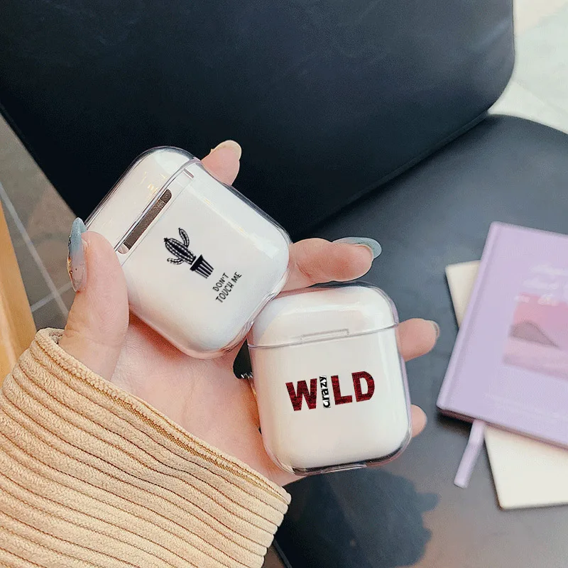 Милый прозрачный жесткий чехол для Apple Airpods 2, чехол, модные аксессуары для наушников, защитный чехол airpod для air pods, чехол